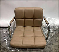 Крісло Arno Arm GD-Base велюр бежевий В-1005 на золотій опорі з підлокітниками, з регулюванням висоти сидіння, фото 9