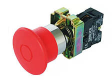 Кнопка управління XB2-ВТ42 натискна з фіксацією XB2-ВТ42 червона "Стоп", фото 2