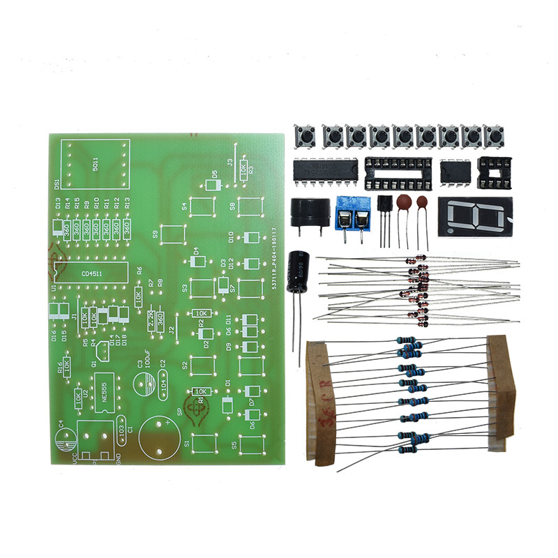 Радіоконструктор Семисегментний індикатор з кнопками і дешифратором CD4511