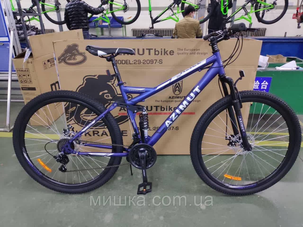 Велосипед гірський двопідвісний Azimut RACE GFRD 27,5" рама 19", фото 1