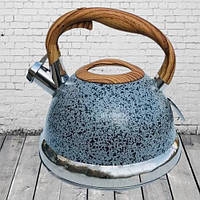 Чайник зі свистком 3 л мармурове покриття Edenberg EB-1986 Чайник для індукційної плити Чайник газовий