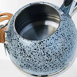 Чайник зі свистком 3 л мармурове покриття Edenberg EB-1986 Чайник для індукційної плити Чайник газовий, фото 4