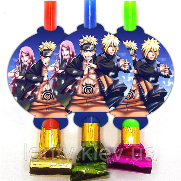 Язички - гудки (6 шт/уп.) "Наруто / Аніме" карнавальні малотиражні -