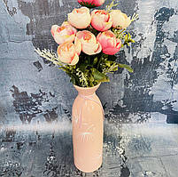 Настільна ваза "Арія" у рожевому кольорі з розписом h 25 см