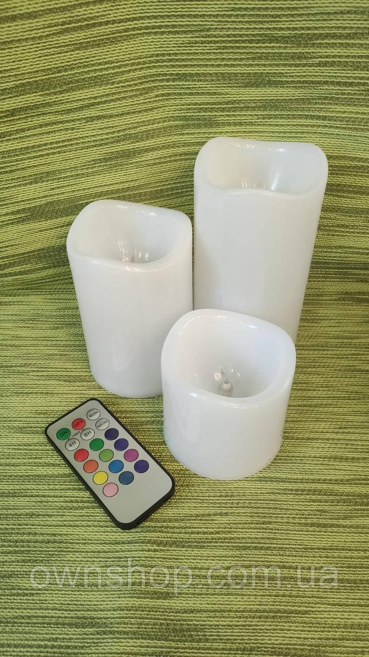 LED-свічки з підсвіткою та пультом керування для інтер'єру та романтичних вечорів!, фото 1