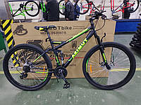 Велосипед гірський двопідвісний Azimut RACE GFRD 27,5" рама 19", чорно-жовтий