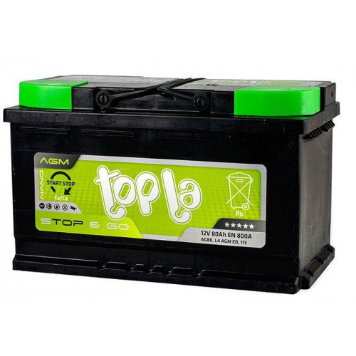АКБ 6 ст 80 А (800EN) (0) Topla AGM Євро