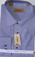 Рубашка мужская De Luxe vd-0064 голубая в мелкую клетку классическая с длинным рукавом