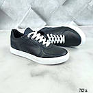 Чоловічі кеди із натуральної шкіри синього кольору., фото 4