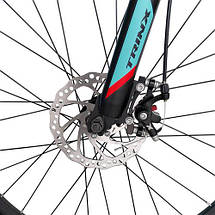 Велосипед TRINX M100 26"x15" Matt-Black-Red-Cyan, фото 6
