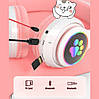 Бездротові Bluetooth-навушники Cat STN-28 гарнітура з мікрофоном FM радіо + AUX (Рожевий), фото 3