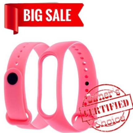 Ремешок силиконовый для Xiaomi Mi Band 3/ 4 № 07 розовый, фото 2