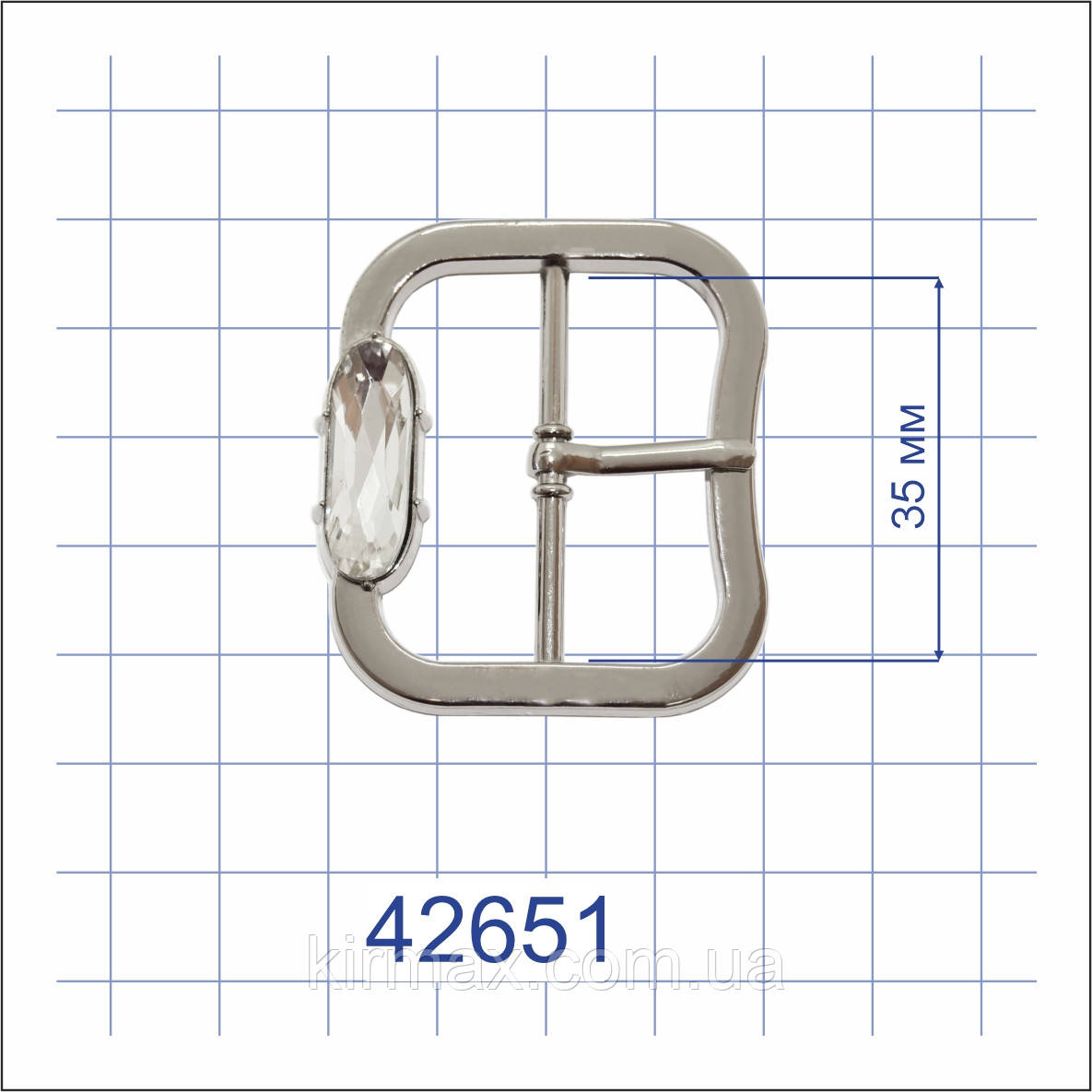 Пряжка 42651 никель+glass 35мм