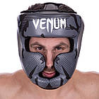 Шолом боксерський з повним захистом Venum 2530 розмір XL Grey-Black-Silver, фото 6