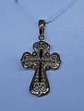 Хрест з цирконієм в червоному золоті, фото 3