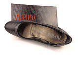 Шкіряні жіночі туфлі на підборах чорного кольору, Alpina, Словенія, фото 6