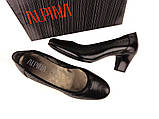 Шкіряні жіночі туфлі на підборах чорного кольору, Alpina, Словенія, фото 3