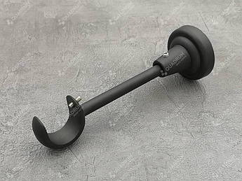 Тримач для карниза одинарний відкритий 25мм чорний мат