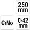 Кліщі затискні 250 мм CRMO YATO RA=0-42, фото 3