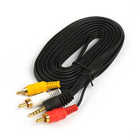 AV кабель mini-jack 3.5 мм - 3 x RCA переходник 1 метр