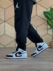 Чоловічі кросівки Air Jordan 1 Mid White Black Tuxedo 554724-113, фото 4