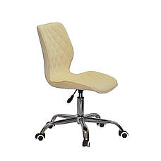 Крісло офісне на коліщатках NOLAN ОКСАМИТ молочний B-1020 CH - OFFICE, фото 3