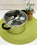 Якісний набір каструль із неіржавкої сталі Edenberg EB-3711 Набір каструль 6 предметів із товстим дном, фото 3