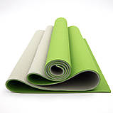 Килимок для йоги та фітнесу + чохол (мат, каремат спортивний) OSPORT Yoga ECO Pro 6мм (n-0007) Оливково-Сірий, фото 3