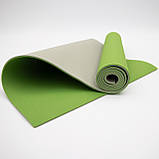 Килимок для йоги та фітнесу + чохол (мат, каремат спортивний) OSPORT Yoga ECO Pro 6мм (n-0007) Оливково-Сірий, фото 4
