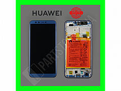 Дисплей Huawei Honor 9 lite Blue (02351SNQ) сервісний оригінал у зборі з рамкою, акб і датчиками