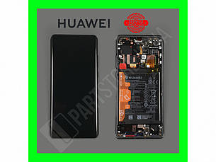 Дисплей Huawei P30 Pro Black (02352PBT) сервісний оригінал у зборі з рамкою, акб і датчиками, фото 1