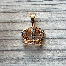 Жіночий кулон із камінням "Корона". Позолота 18 к. Кулон Xuping, медичне золото