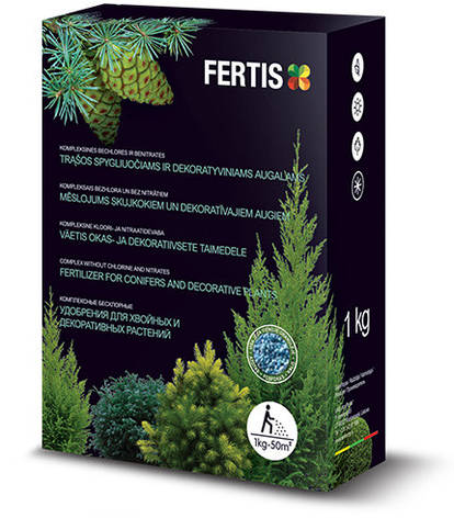 Добриво для хвойних та декоративних рослин NPK 12-8-16+ME (1 кг), FERTIS, фото 1