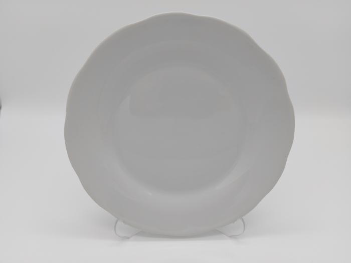 Тарілка дрібна керамічна біла Столова обідня тарілка для других страв в упаковці 12 штук D 23 cm