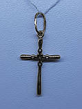 Хрест з цирконієм та розп'яттям в червоному золоті, фото 3