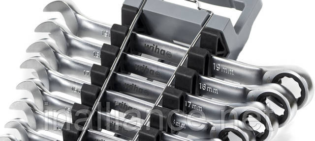 Набір комбінованих гайкових ключів з тріскачкою та тримачем 13 предметів Wiha 44665