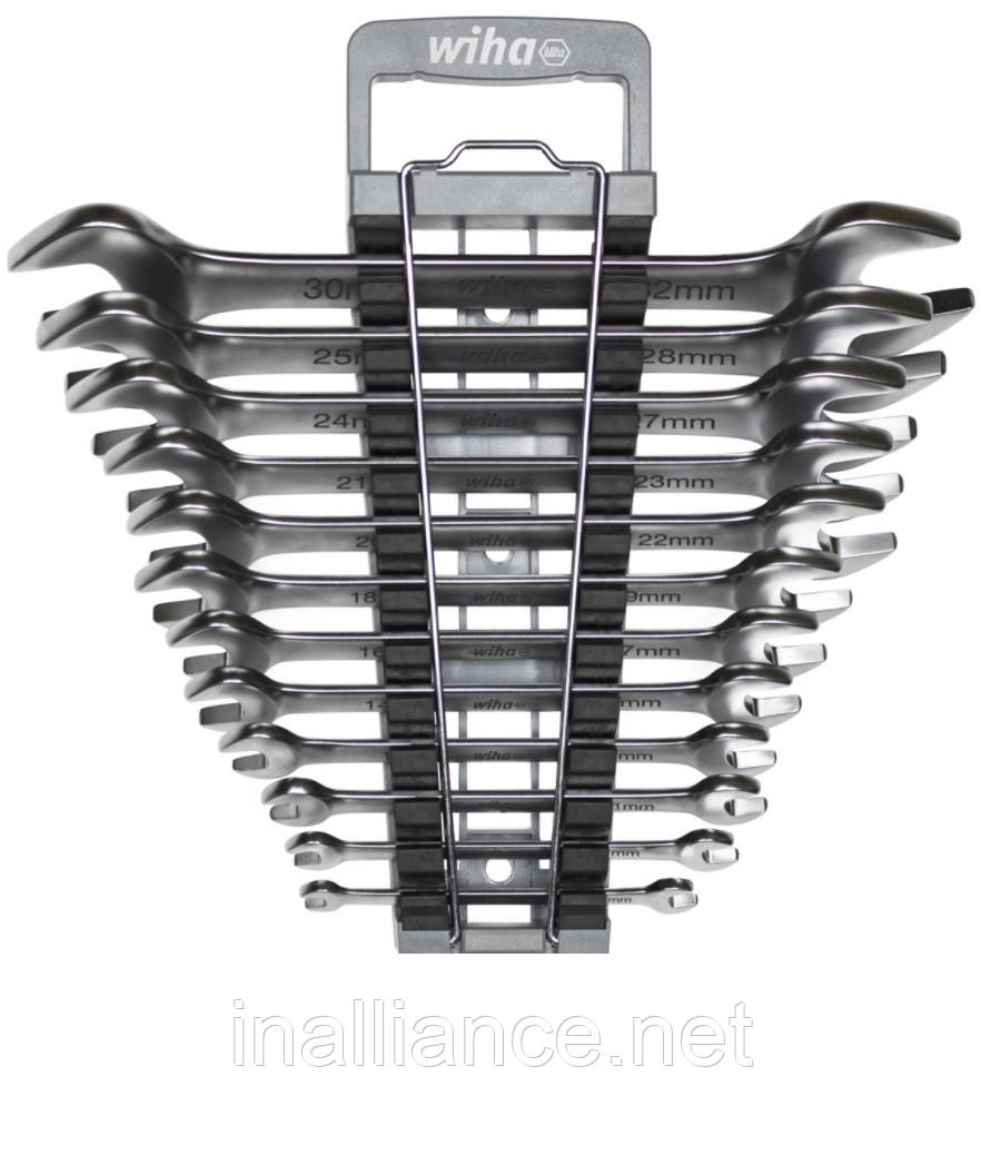 Набір двосторонніх ріжкових гайкових ключів з тримачем 13 предметів Wiha 44753, фото 1