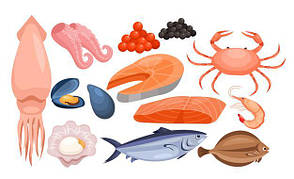  Морепродукти, риба, ікра
