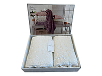 Набор полотенец Maison D'or Sanda Jacquard Ecru махровые 50-100 см,85-150 см кремовый