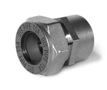 Муфта труба-внутрішня різьба нікельована посилена DISPIPE 50х2