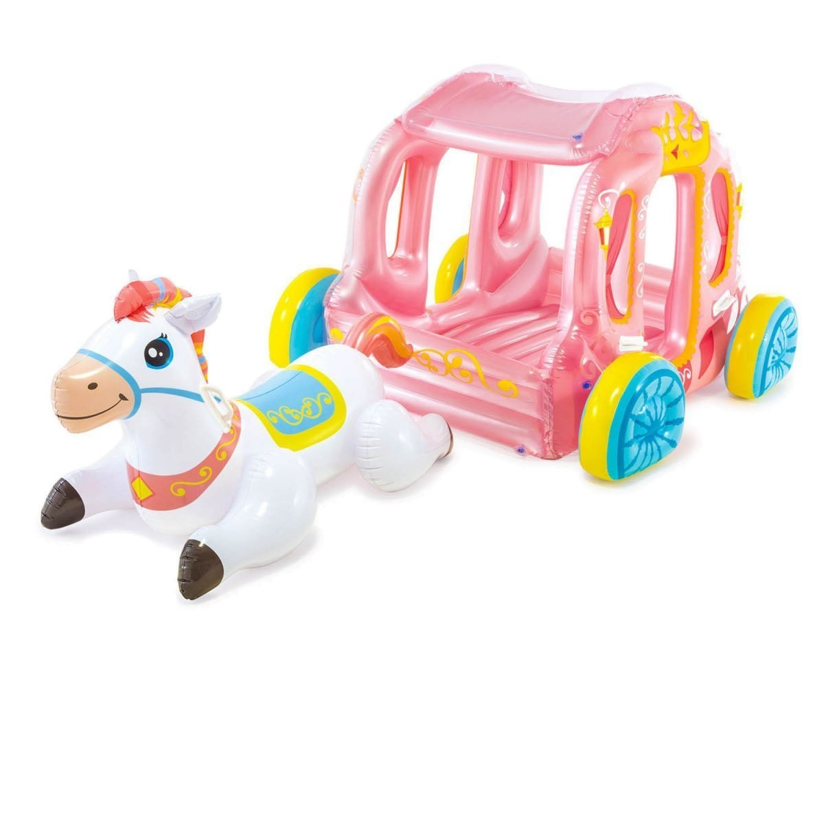 Надувний ігровий центр — карета Intex 56514, 145 x 135 x 104 см, з надувною конячкою, фото 1