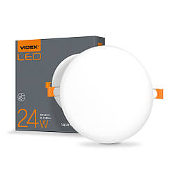 LED светильник безрамочный круглый VIDEX 24W 4100K  VL-DLFR-244