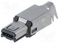 MUSB-W4P Plug; USB mini Hirose; soldering; PIN:4; nickel plated; 500mA
