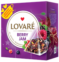 Чай LOVARE BERRY JAM. Чай Ловаре Ягодный Джем. Купаж каркаде и фруктов в пирамидках.