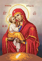 Схема для вышивки бисером " Почаевская икона Божией Матери" частичная выкладка, заготовка, 21х30,5 см