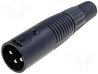 XLR-3W-G Plug; XLR; male; PIN:3; straight; for cable; gold plated