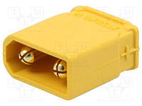 XT30UPB-M Socket; DC supply; XT30; male; PIN:2; on PCBs; THT; Colour: yellow