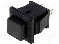 PS15BBK Switch: push-button; 1-position; SPST-NO; 1A/250VAC; black; 20mΩ