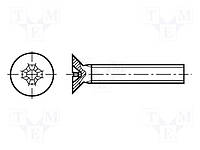 M2.5X20/D965B Screw; M2,5x20; Head: countersunk; Cut: Phillips; black finish; PH1