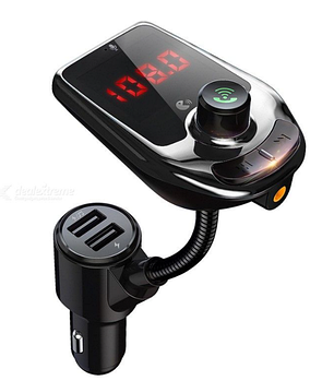 Автомобільний MP3-плеєр D5, FM-передавач, Bluetooth 5,0 подвійне зарядний пристрій Чорний (KG-2076)